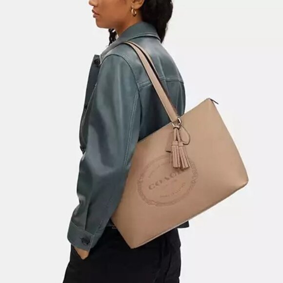 Gallery Tote Bag With Coach Heritage PLUS Matching Snap Wallet - Picture 9 of 14